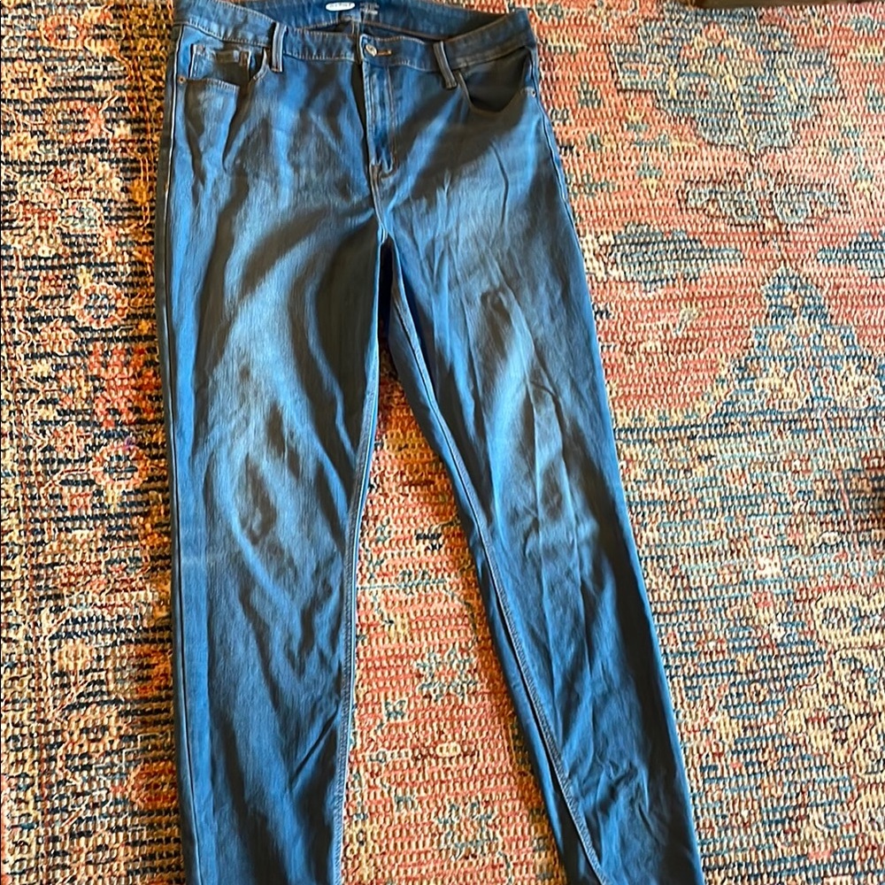 Old Navy Rockstar Super Skinny High Rise 24/7 Sculpt Blue Jeans